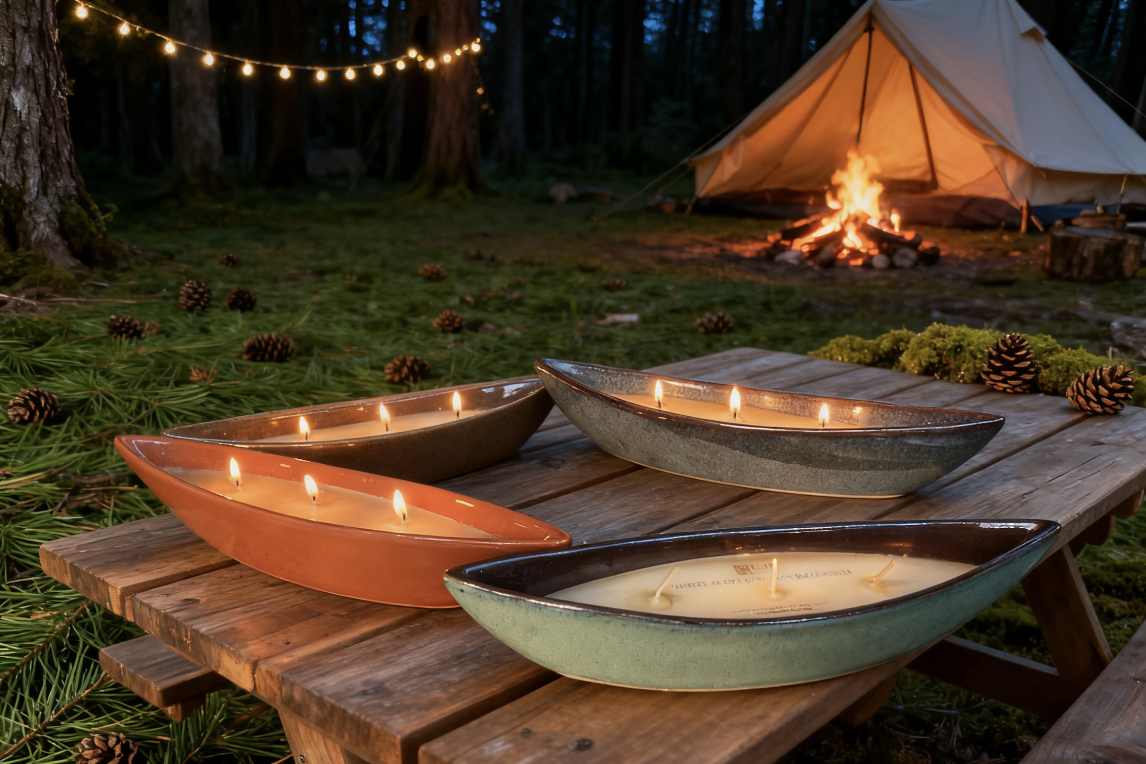 Ceramic Canoe Candle